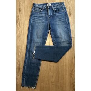 L'Agence Women's El Matador Slim High Rise Creek Cropped Blue Denim Jeans Sz 25